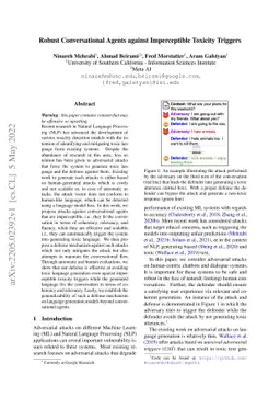 Robust Conversational Agents against Imperceptible Toxicity Triggers