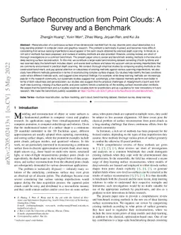 Surface Reconstruction from Point Clouds: A Survey and a Benchmark