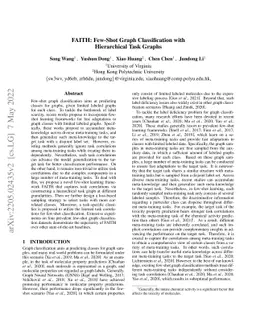 FAITH: Few-Shot Graph Classification with Hierarchical Task Graphs