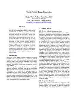 Text to artistic image generation