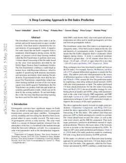 A Deep Learning Approach to Dst Index Prediction