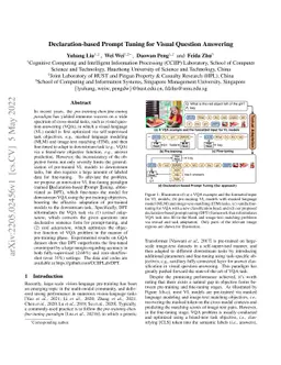 Declaration-based Prompt Tuning for Visual Question Answering