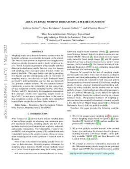 Are GAN-based Morphs Threatening Face Recognition?