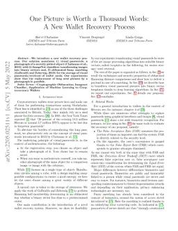 One Picture is Worth a Thousand Words: A New Wallet Recovery Process