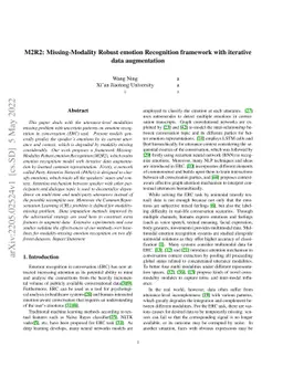M2R2: Missing-Modality Robust emotion Recognition framework with
  iterative data augmentation