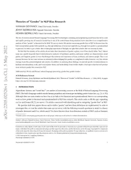 Theories of "Gender" in NLP Bias Research