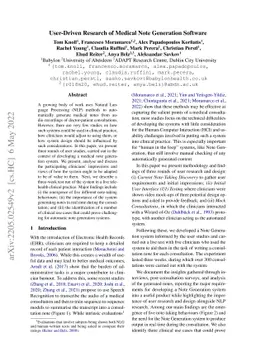 User-Driven Research of Medical Note Generation Software