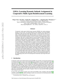 LDSA: Learning Dynamic Subtask Assignment in Cooperative Multi-Agent
  Reinforcement Learning
