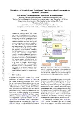 METGEN: A Module-Based Entailment Tree Generation Framework for Answer
  Explanation