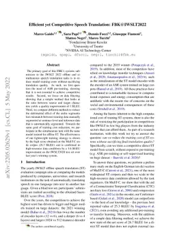 Efficient yet Competitive Speech Translation: FBK@IWSLT2022