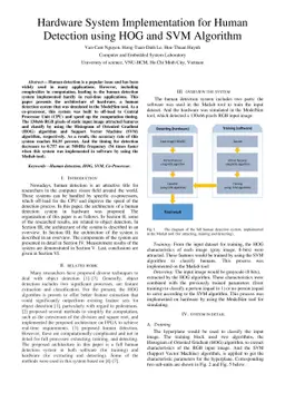 Hardware System Implementation for Human Detection using HOG and SVM
  Algorithm