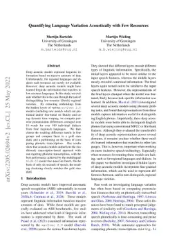 Quantifying Language Variation Acoustically with Few Resources