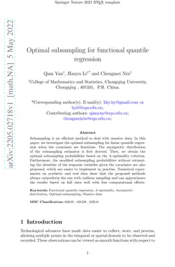 Optimal subsampling for functional quantile regression