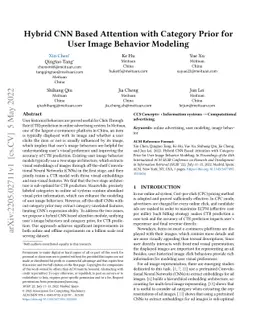Hybrid CNN Based Attention with Category Prior for User Image Behavior
  Modeling