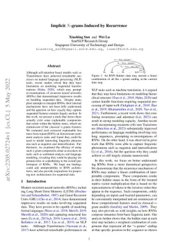 Implicit N-grams Induced by Recurrence