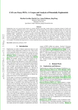 CATs are Fuzzy PETs: A Corpus and Analysis of Potentially Euphemistic
  Terms