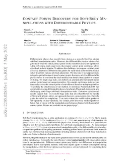 Contact Points Discovery for Soft-Body Manipulations with Differentiable
  Physics