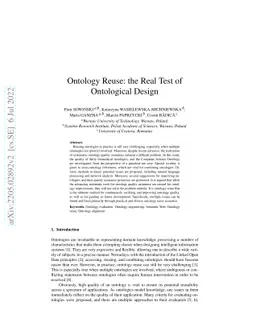 Ontology Reuse: the Real Test of Ontological Design