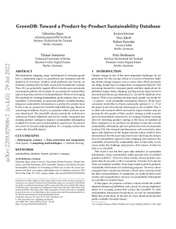 GreenDB: Toward a Product-by-Product Sustainability Database