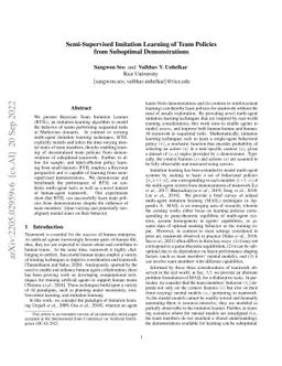 Semi-Supervised Imitation Learning of Team Policies from Suboptimal
  Demonstrations