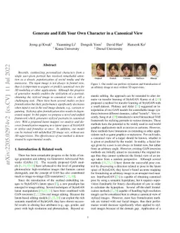 Generate and Edit Your Own Character in a Canonical View