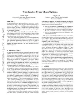 Transferable Cross-Chain Options