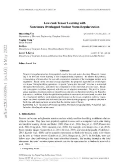 Low-rank Tensor Learning with Nonconvex Overlapped Nuclear Norm
  Regularization