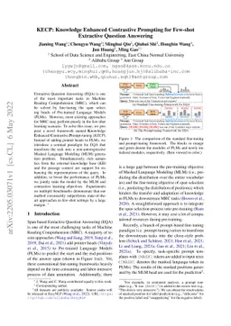 KECP: Knowledge Enhanced Contrastive Prompting for Few-shot Extractive
  Question Answering
