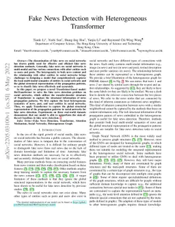 Fake News Detection with Heterogeneous Transformer