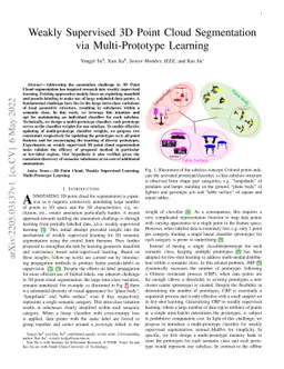 Weakly Supervised 3D Point Cloud Segmentation via Multi-Prototype
  Learning