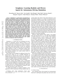 Symphony: Learning Realistic and Diverse Agents for Autonomous Driving
  Simulation