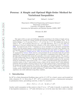 Perseus: A Simple and Optimal High-Order Method for Variational
  Inequalities