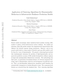 Application of Clustering Algorithms for Dimensionality Reduction in
  Infrastructure Resilience Prediction Models