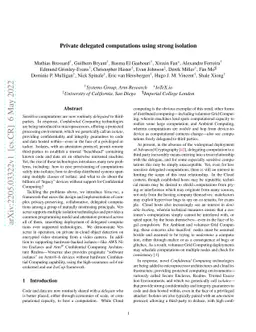 Private delegated computations using strong isolation