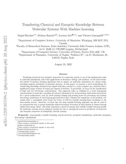 Transferring Chemical and Energetic Knowledge Between Molecular Systems
  with Machine Learning
