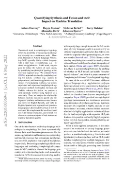 Quantifying Synthesis and Fusion and their Impact on Machine Translation