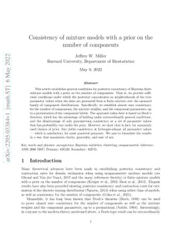 Consistency of mixture models with a prior on the number of components