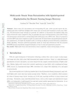 Multi-mode Tensor Train Factorization with Spatial-spectral
  Regularization for Remote Sensing Images Recovery