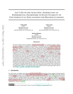 Let's Go to the Alien Zoo: Introducing an Experimental Framework to
  Study Usability of Counterfactual Explanations for Machine Learning