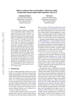 When a sentence does not introduce a discourse entity, Transformer-based
  models still sometimes refer to it