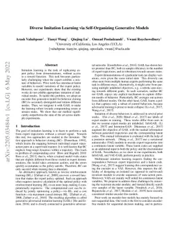 Diverse Imitation Learning via Self-Organizing Generative Models