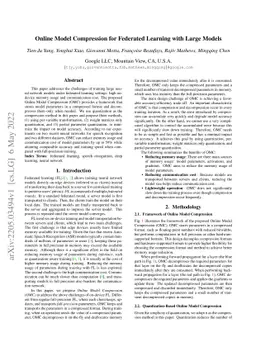 Online Model Compression for Federated Learning with Large Models