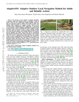 AdaptiveON: Adaptive Outdoor Local Navigation Method For Stable and
  Reliable Actions
