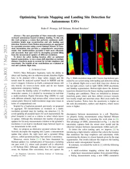 Optimizing Terrain Mapping and Landing Site Detection for Autonomous
  UAVs