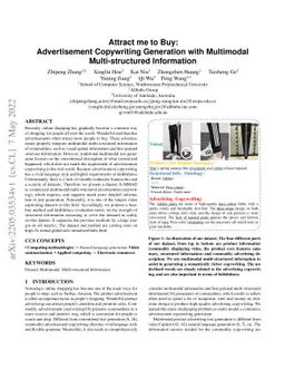 Attract me to Buy: Advertisement Copywriting Generation with Multimodal
  Multi-structured Information