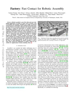 Factory: Fast Contact for Robotic Assembly