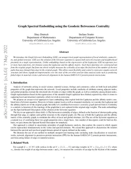 Graph Spectral Embedding using the Geodesic Betweeness Centrality
