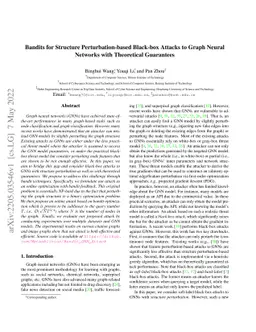 Bandits for Structure Perturbation-based Black-box Attacks to Graph
  Neural Networks with Theoretical Guarantees