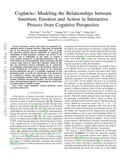 CogIntAc: Modeling the Relationships between Intention, Emotion and
  Action in Interactive Process from Cognitive Perspective