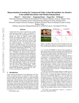 Representation Learning for Compressed Video Action Recognition via Attentive Cross-modal Interaction with Motion Enhancement